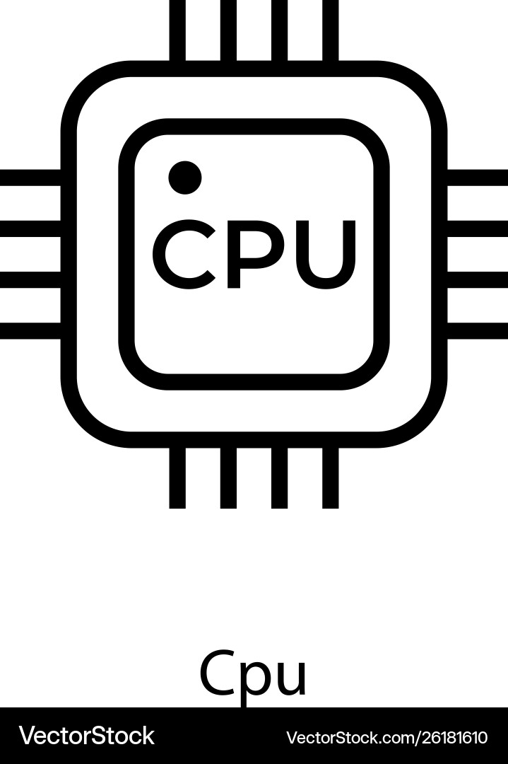 Computer microprocessor chip Vector Image