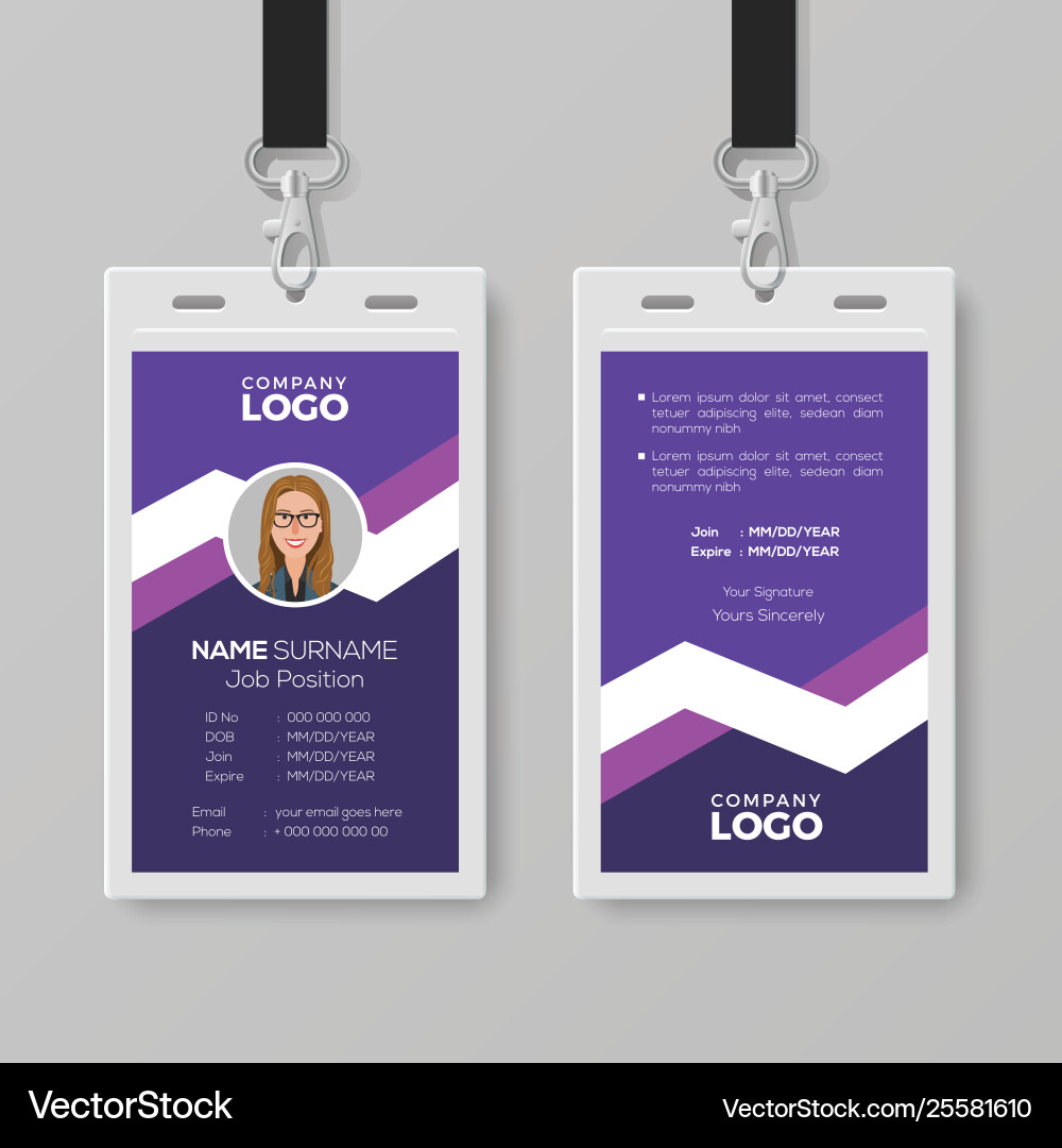 Creative and modern id card design template Creative and modern id card design template vector image