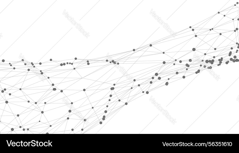 Dots connected by lines abstract wave minimalist Dots connected by lines abstract wave minimalist vector image