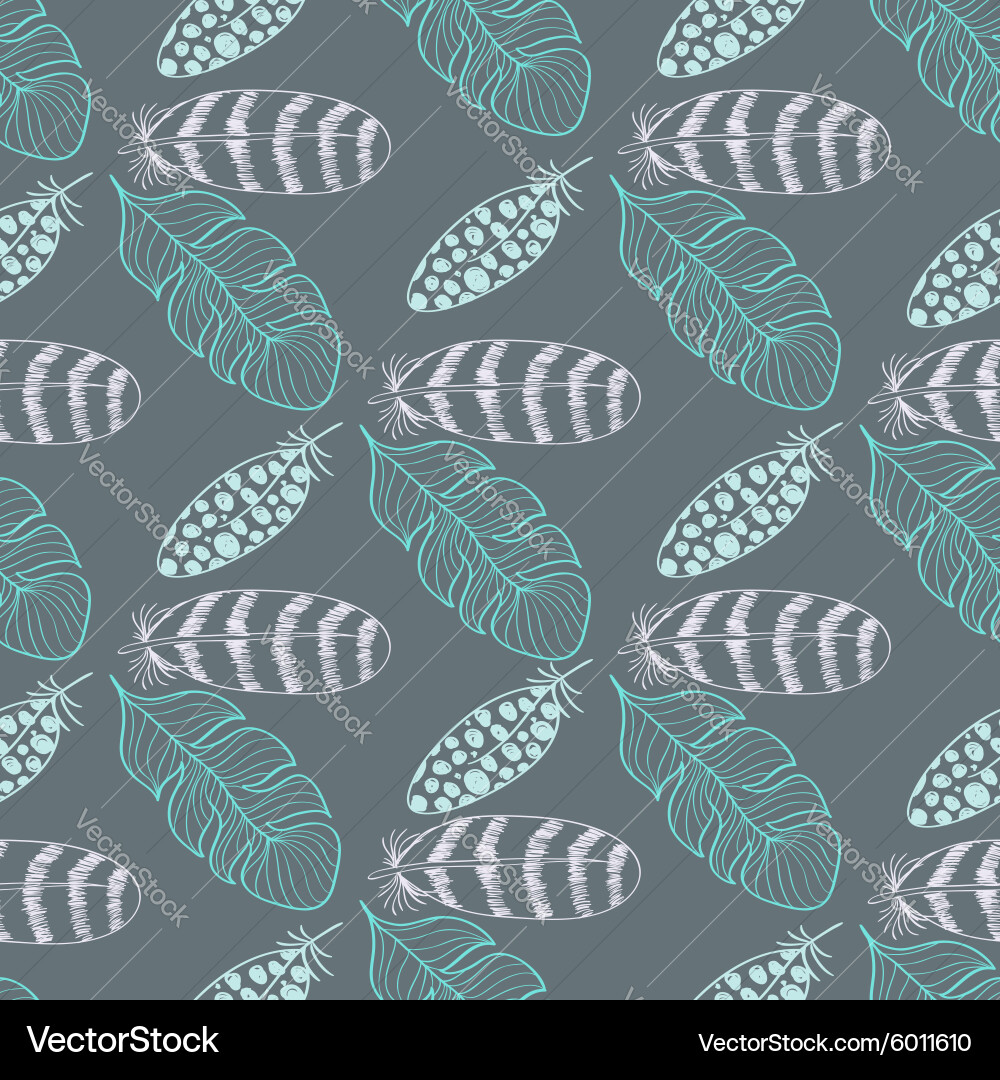 Feather Seamless Pattern vector image