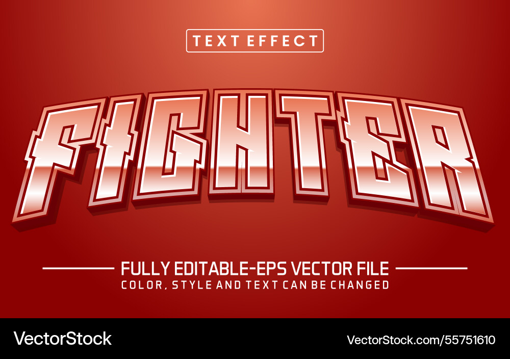 Fighter font text effect editable Fighter font text effect editable vector image