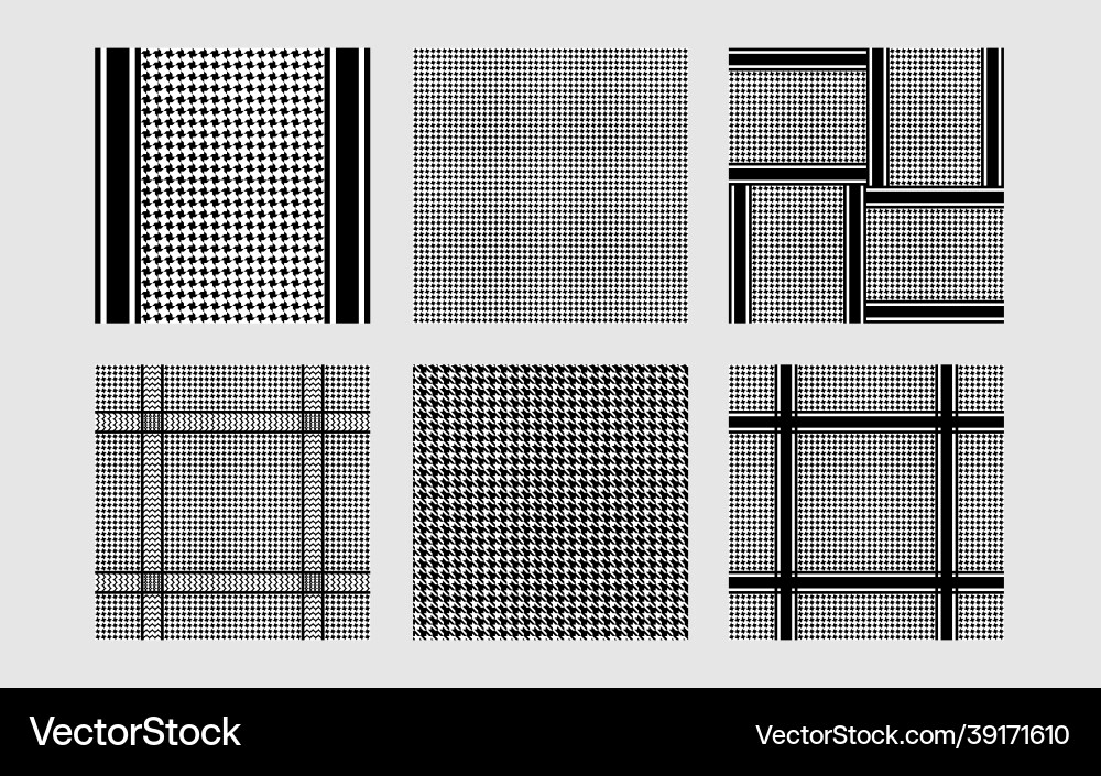 Houndstooth seamless patterns set repeat Houndstooth seamless patterns set repeat vector image