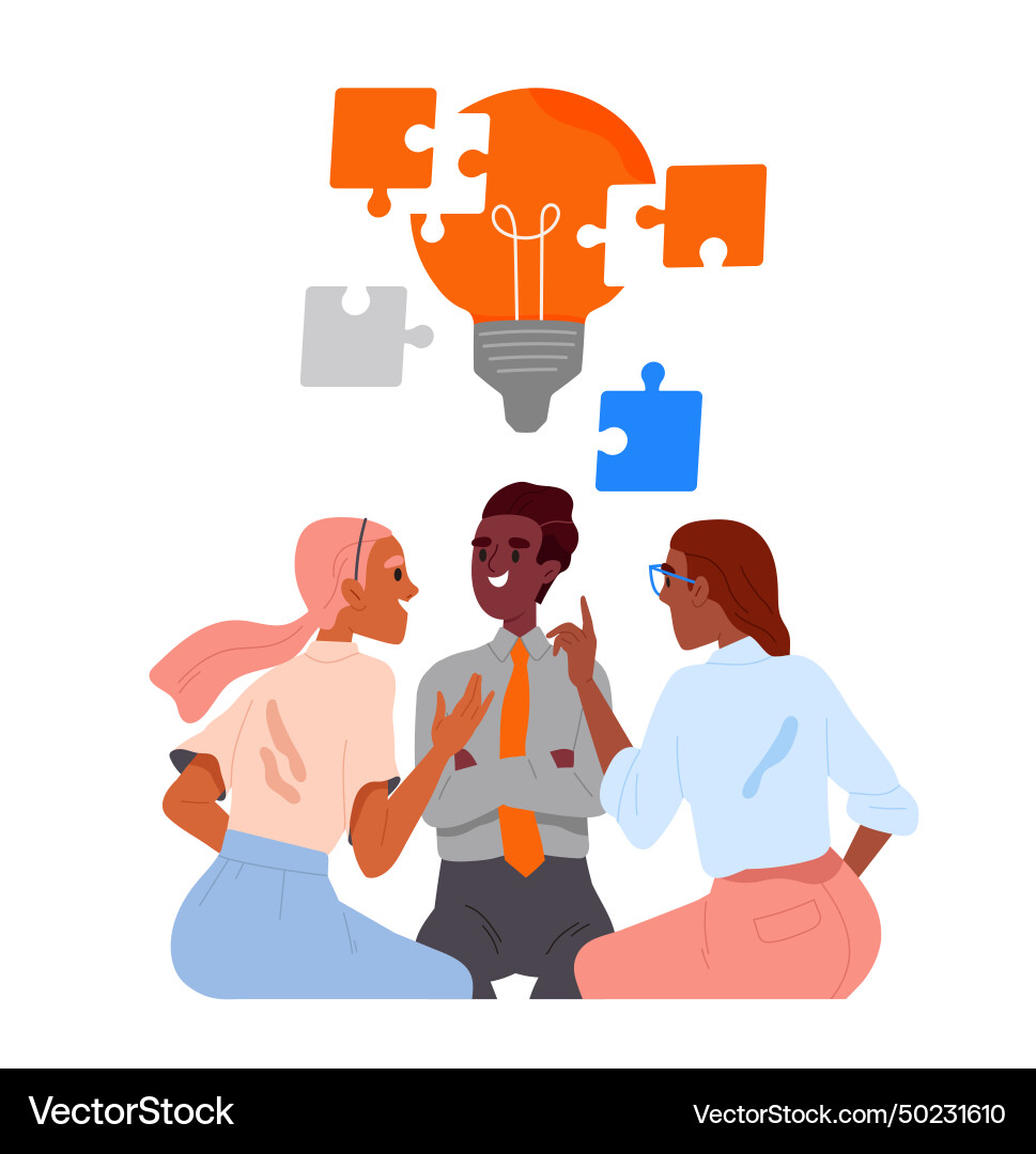 Man with brainstorm concept Man with brainstorm concept Vector Image