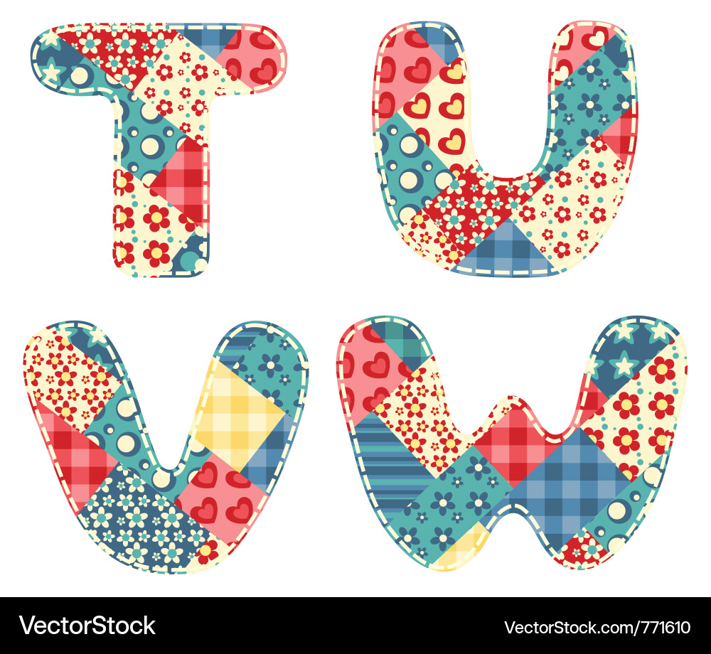 Patchwork Alphabet Quilt Vector Image