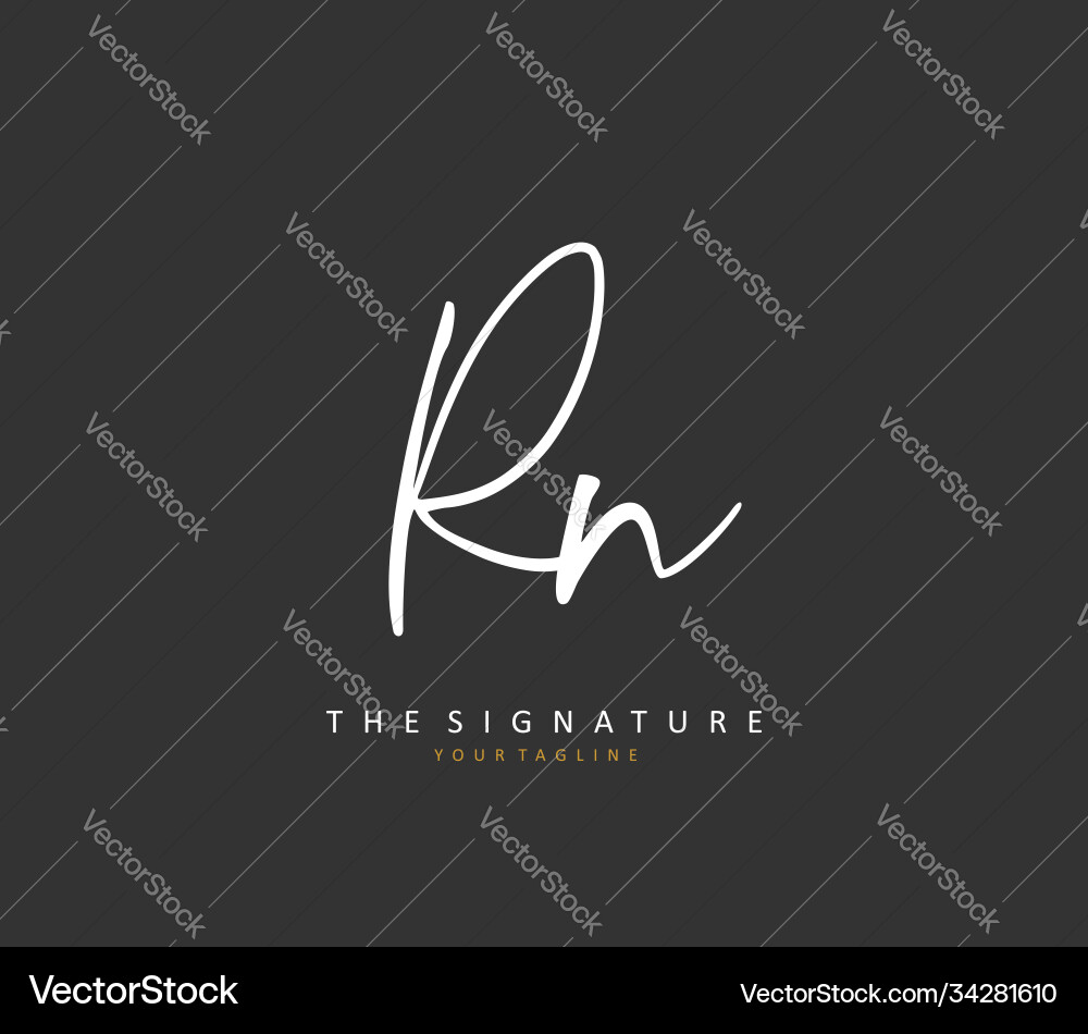 R n rn initial letter handwriting and signature R n rn initial letter handwriting and signature Vector Image