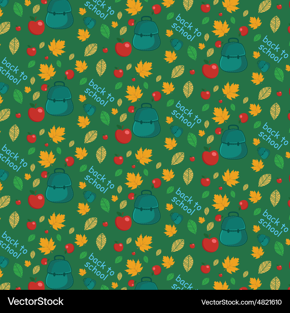 Seamless pattern with set of different school Vector Image