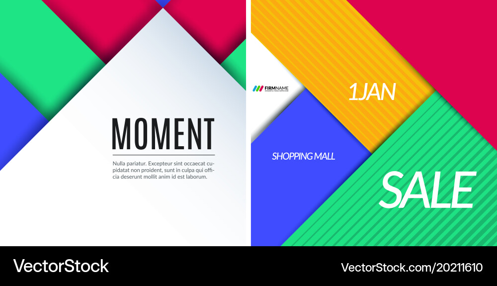Set material design of abstract elements vector image