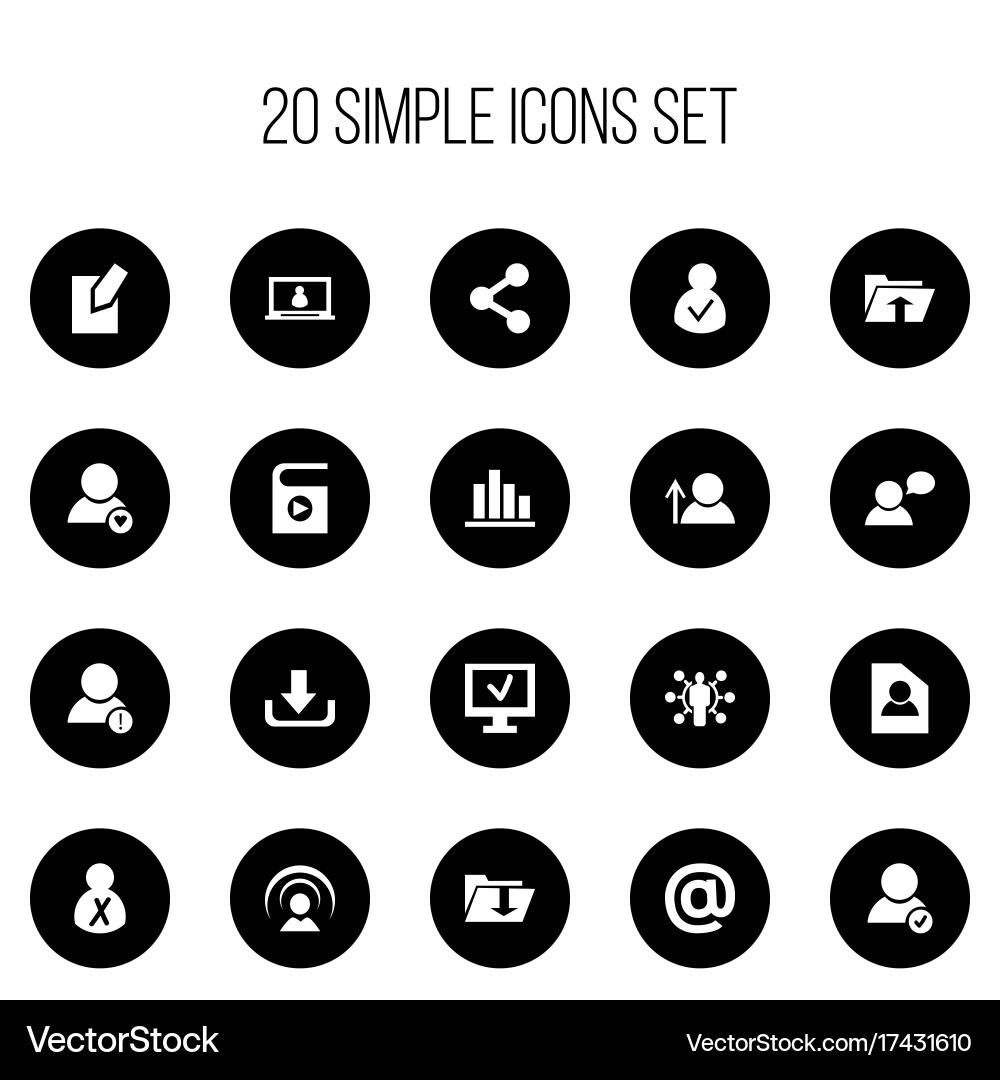 Set of 20 editable network icons includes symbols vector image