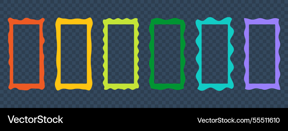Set of multicolored scalloped frames Set of multicolored scalloped frames vector image