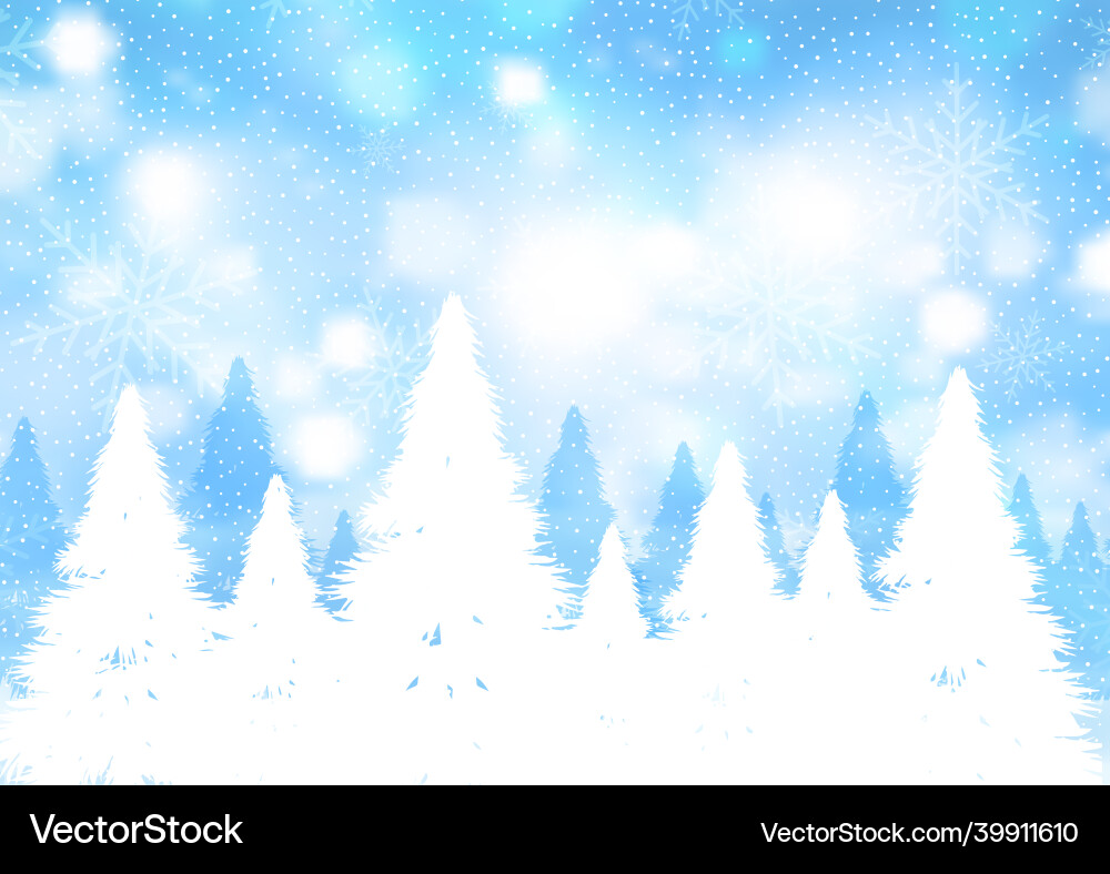 Snowy Christmas Tree Landscape vector image
