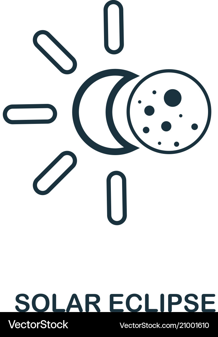 Solar eclipse icon flat style design ui vector image