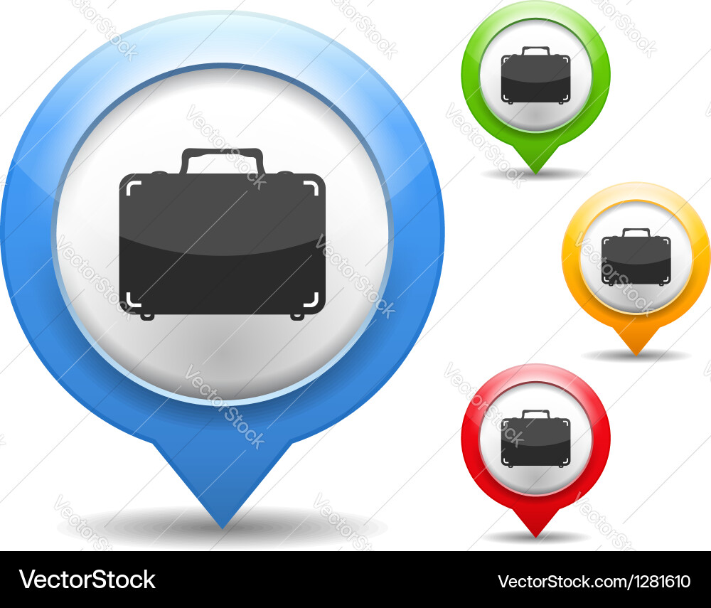 Suitcase Icon - Map Marker Vector Image