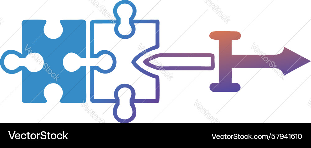 System Connection Puzzle Vector Image