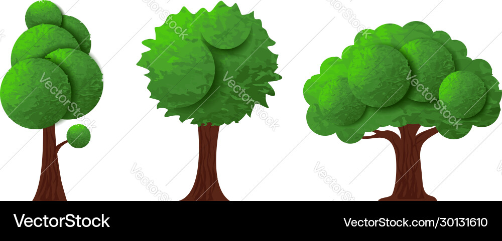 Tree set simple Tree set simple vector image