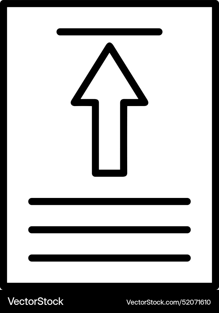 Upload outline icon symbol image Upload outline icon symbol image Vector Image