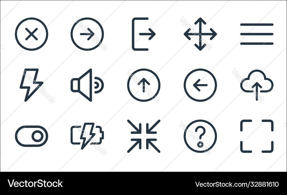 User interface line icons linear set quality User interface line icons linear set quality vector image