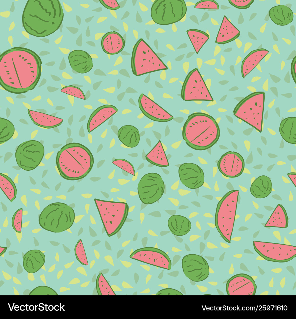 Watermelon seamless repeat pattern design Watermelon seamless repeat pattern design Vector Image