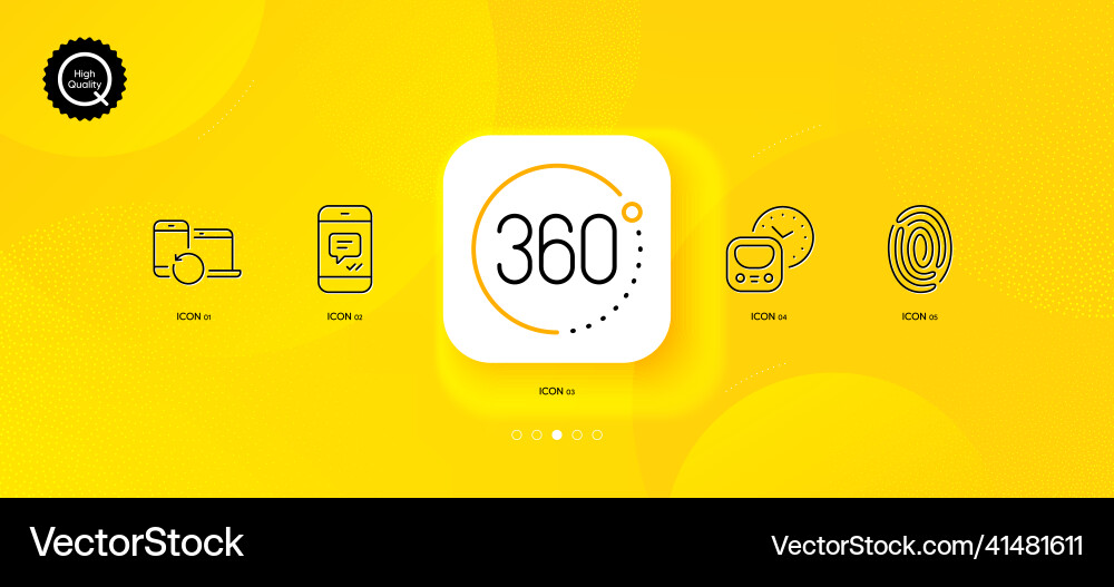 360 degrees message and fingerprint minimal line 360 degrees message and fingerprint minimal line vector image