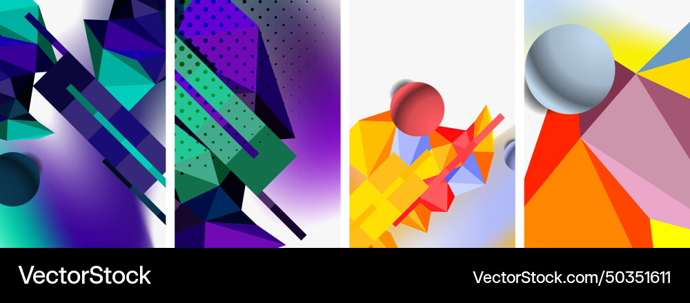 3d sphere and low poly triangle design 3d sphere and low poly triangle design vector image