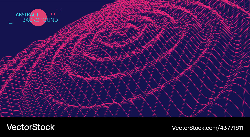 Abstract background with waves 3d surface Abstract background with waves 3d surface Vector Image