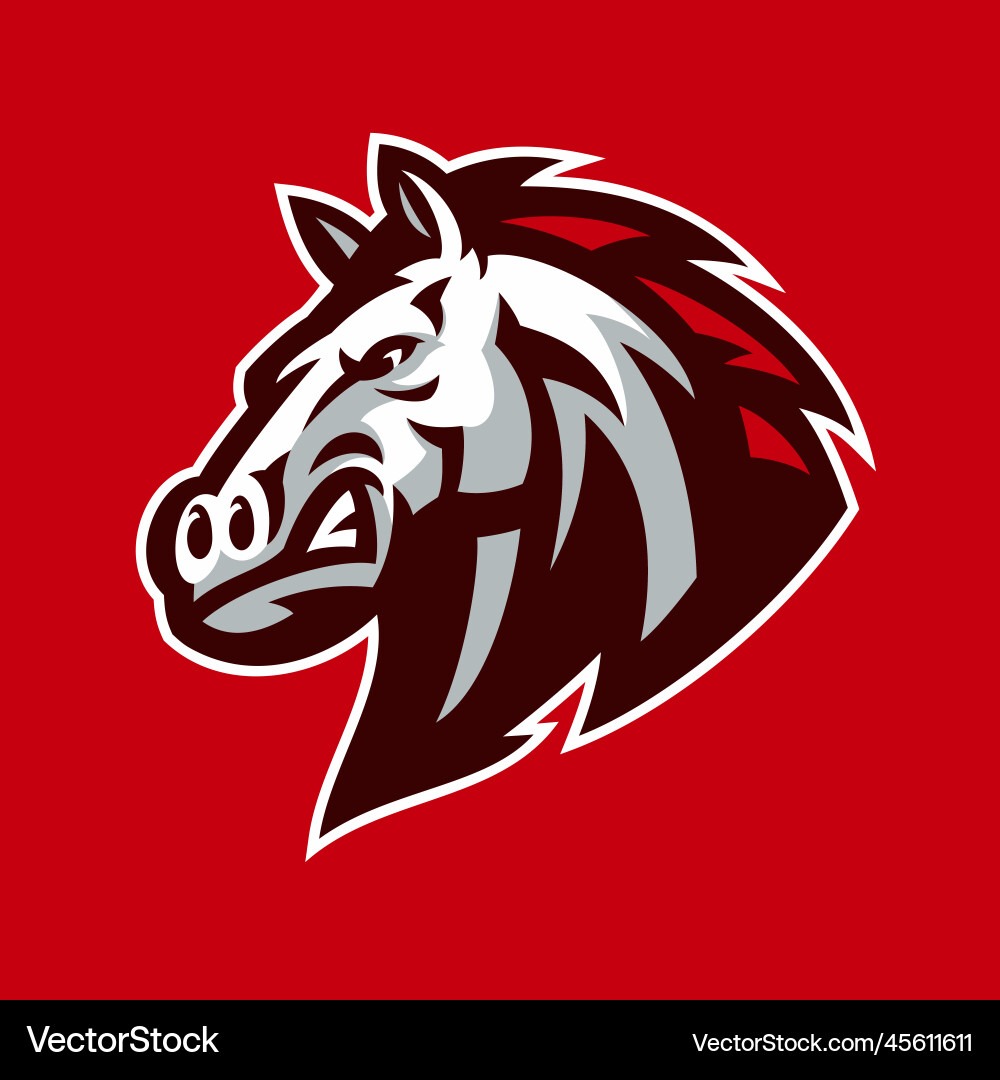 Angry horse head mascot logo Angry horse head mascot logo Vector Image