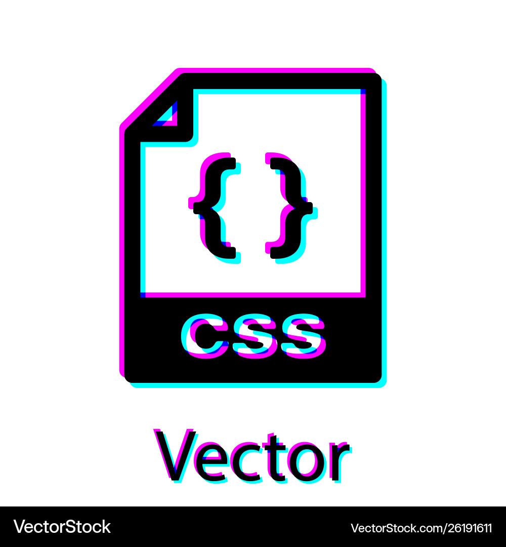 Black css file document icon download button Black css file document icon download button vector image