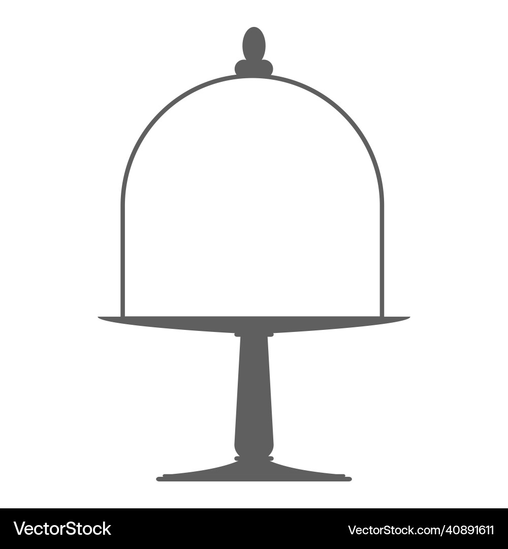 Cake stand with lid in flat icon style empty tray Cake stand with lid in flat icon style empty tray vector image