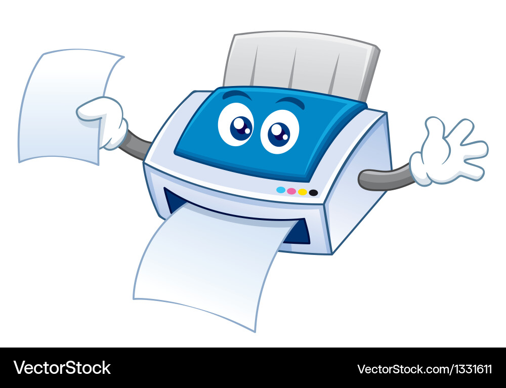 Cartoon Printer Character Royalty Free Vector Image