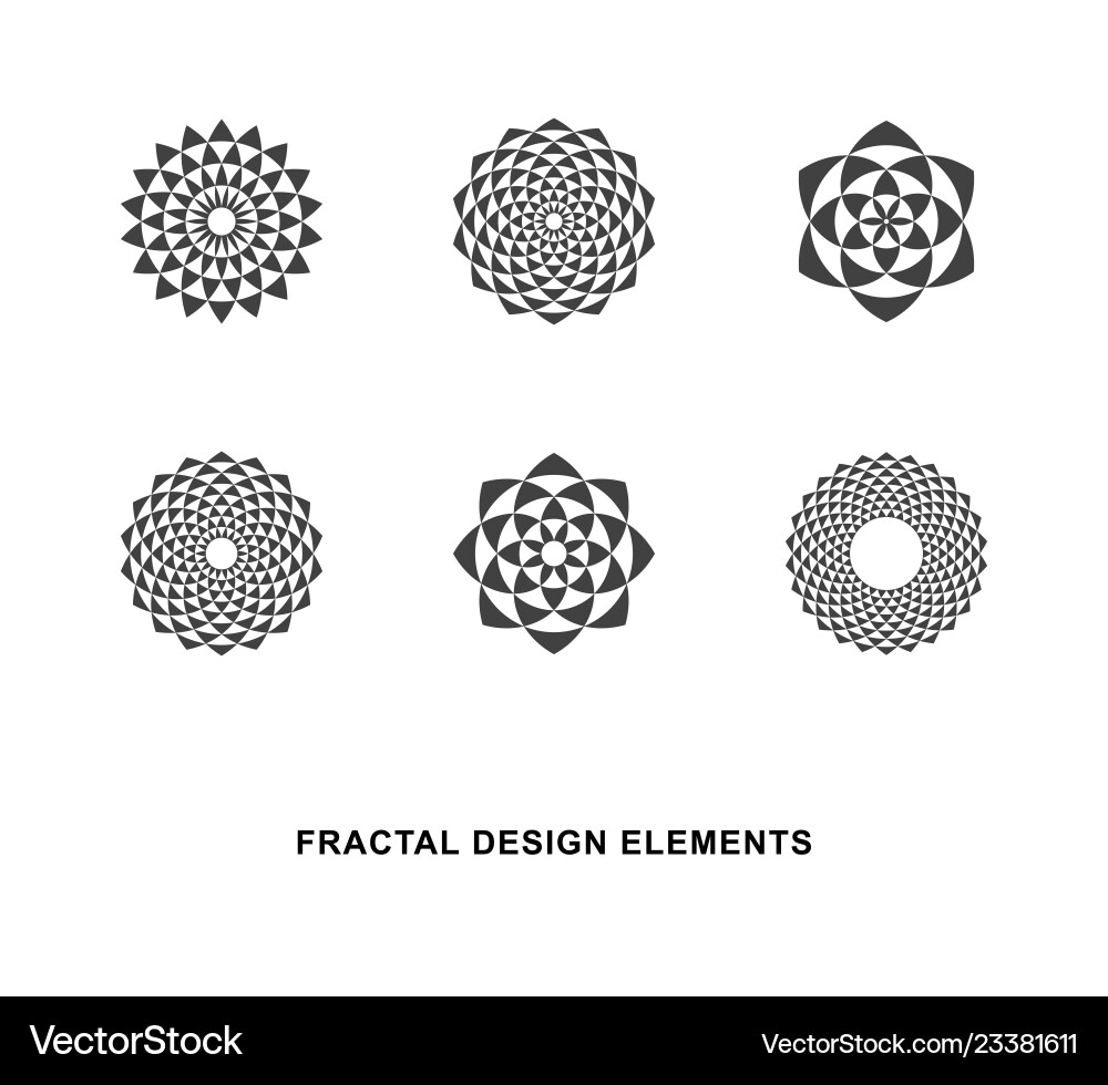 Circular fractal design elements Circular fractal design elements vector image