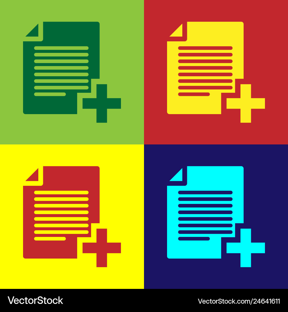 Color add new file icon isolated on Color add new file icon isolated on vector image