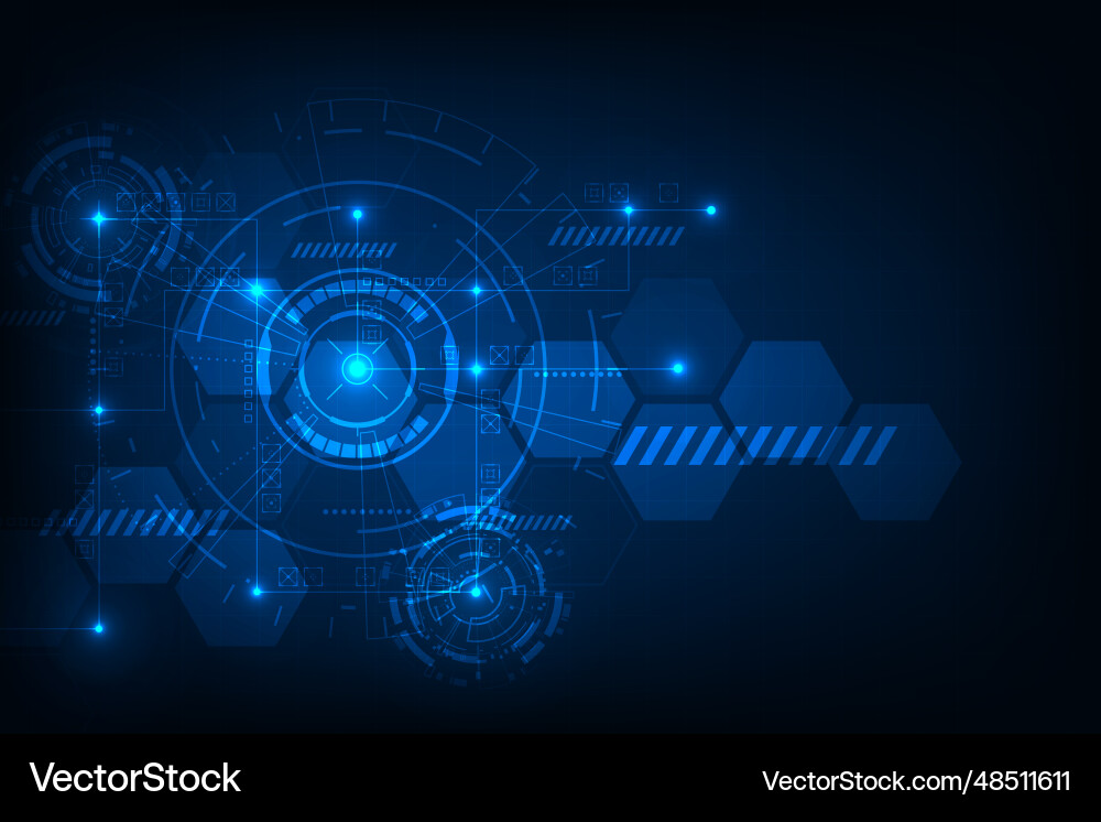 Digital hud circuit circle technology abstract Digital hud circuit circle technology abstract vector image