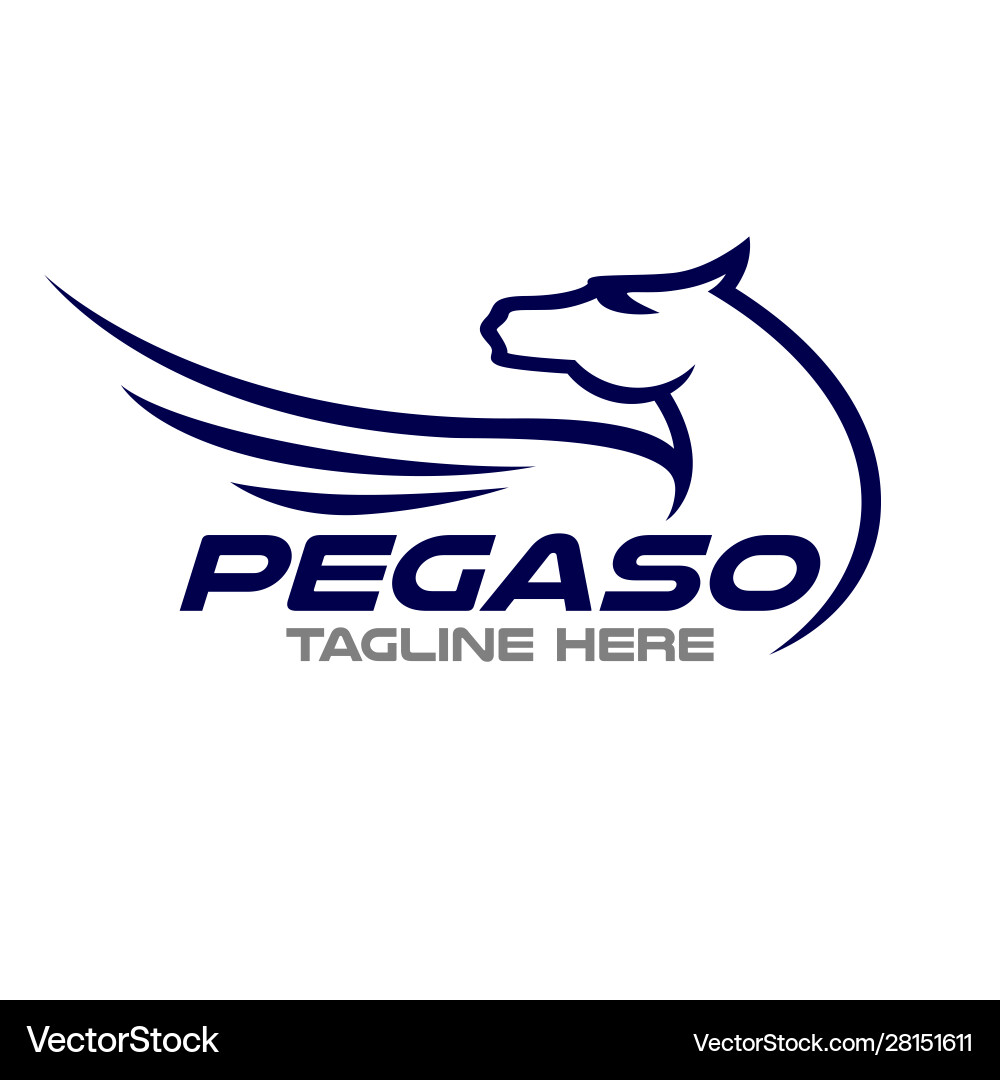 Elegant Pegasus Silhouette Vector Image