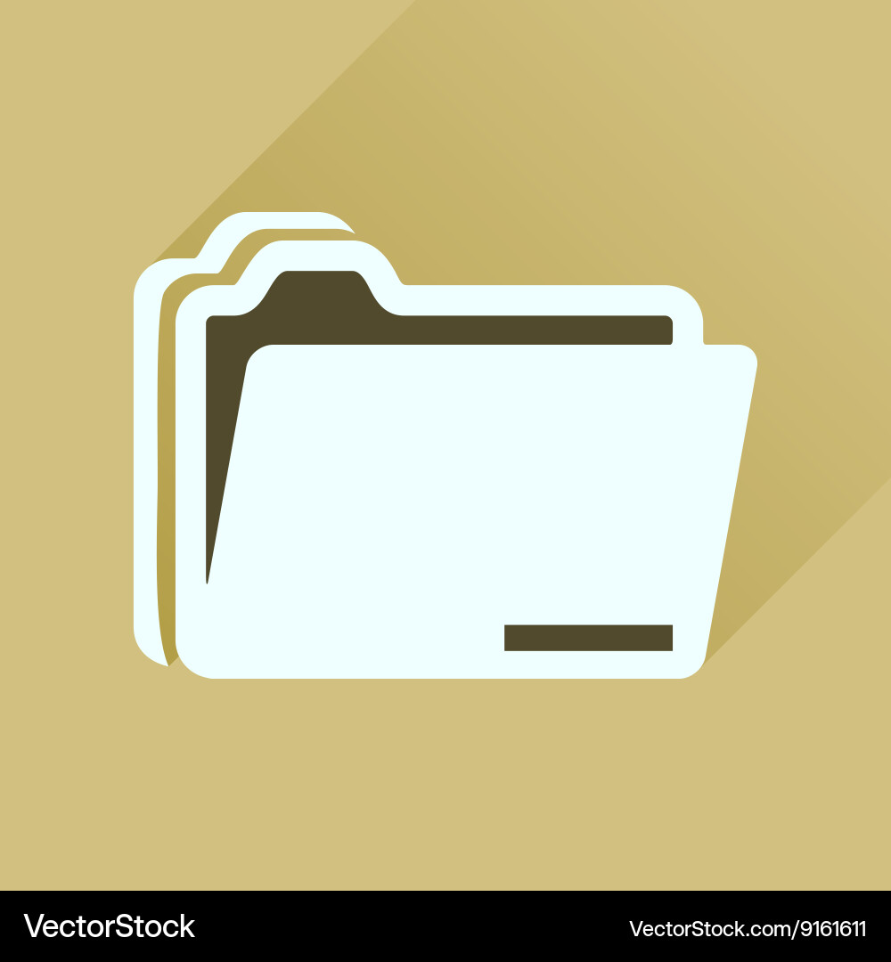 Flat icon with long shadow documents folder Vector Image
