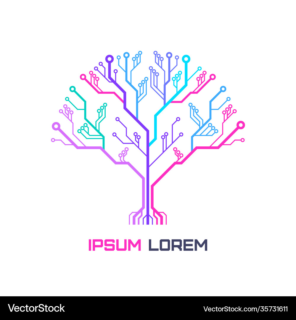 Futuristic Circuit Tree Pattern vector image