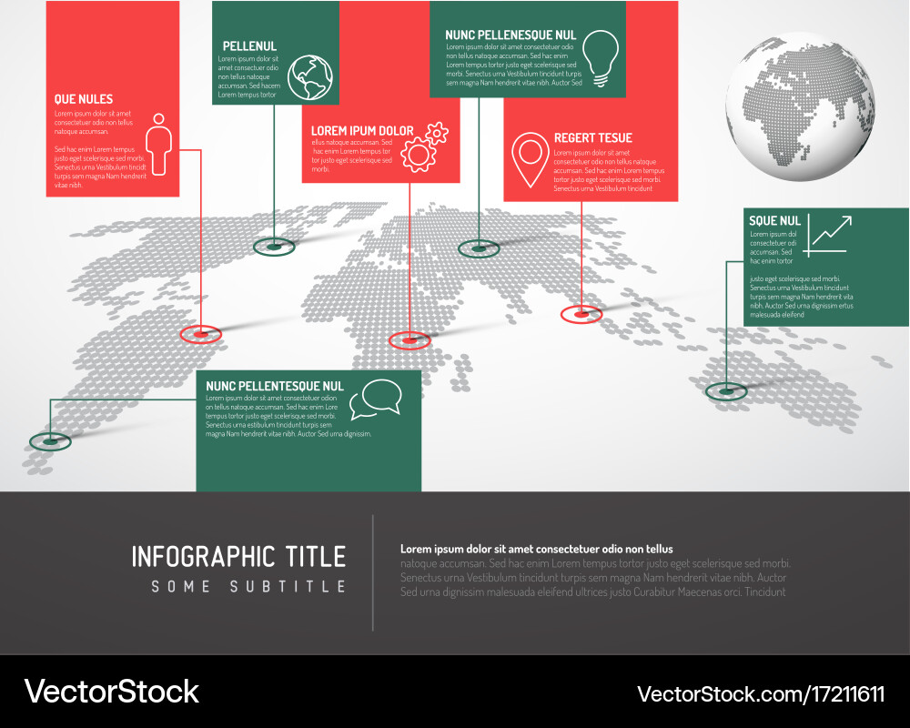 Light world map with pointer markscommunication Vector Image