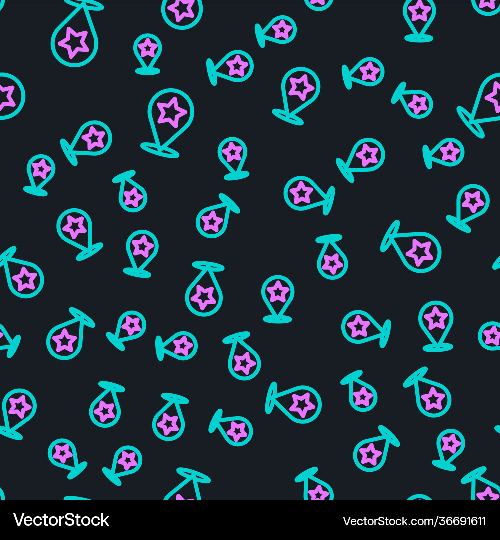 Line map pointer with star icon isolated seamless Line map pointer with star icon isolated seamless vector image