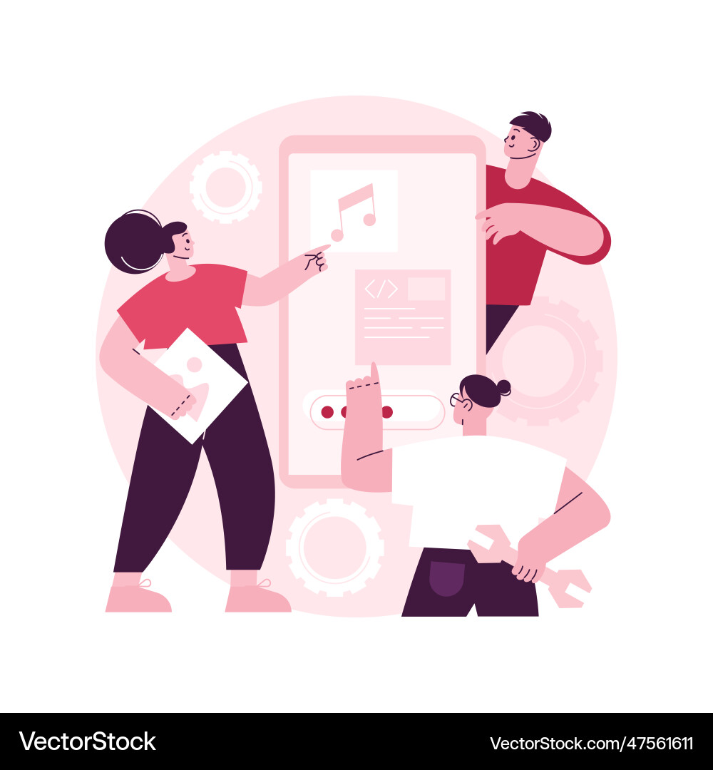 Mobile application development abstract concept Mobile application development abstract concept vector image