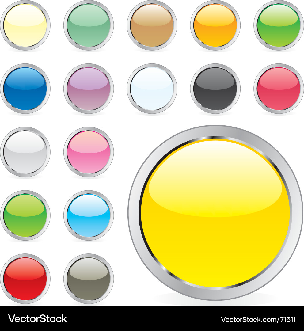 Modern Web Buttons - Glossy Style Vector Image