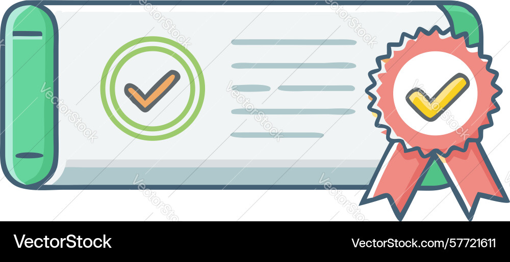 Official certificate of completion with ribbon Vector Image