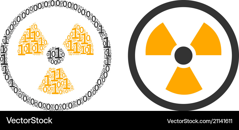 Radioactive collage of binary digits Radioactive collage of binary digits vector image