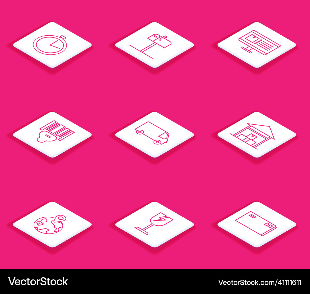 Set line stopwatch computer monitor with app Set line stopwatch computer monitor with app vector image