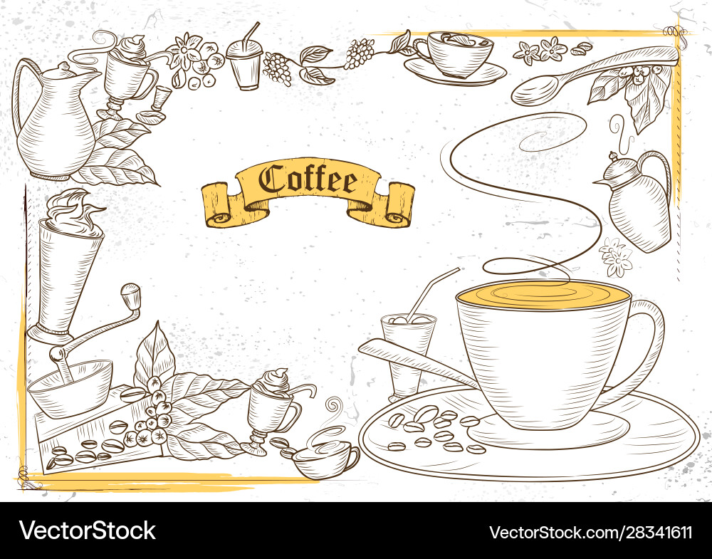 Template different types coffee for menu Template different types coffee for menu vector image