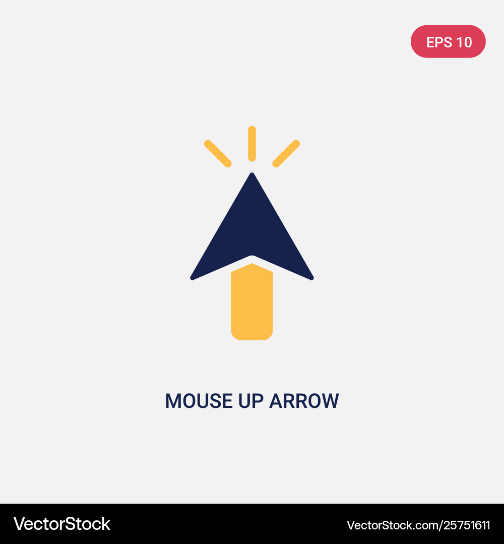Two color mouse up arrow icon from ultimate vector image