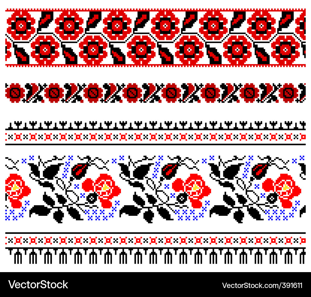 Ukrainian Embroidery Pattern vector image