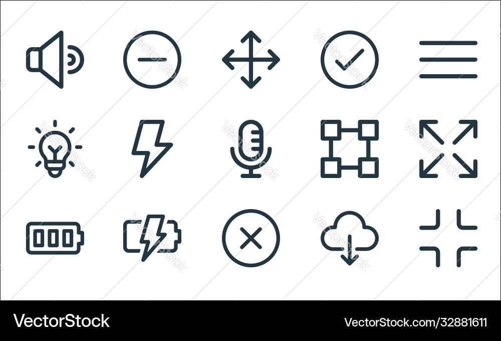 User interface line icons linear set quality User interface line icons linear set quality vector image