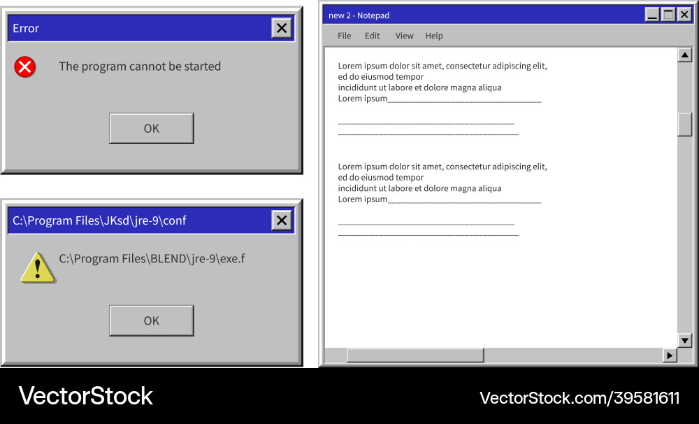 Windows xp interface with buttons and information Vector Image