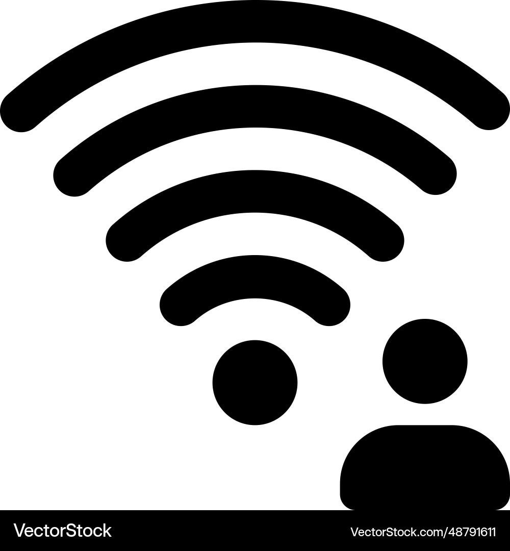 Wireless connection maintained by individual Vector Image