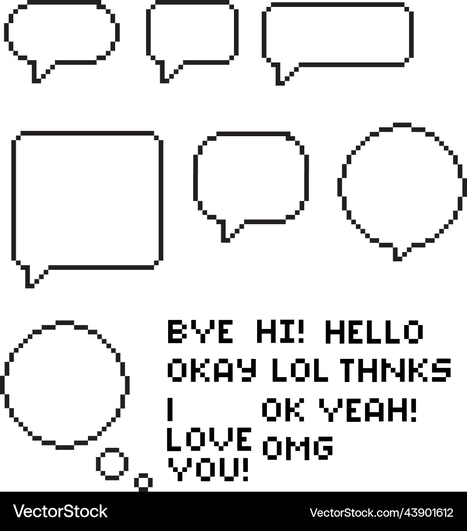 8-bit Pixel Speech Bubble Vector Image