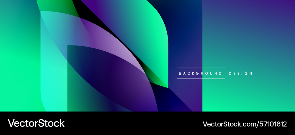 Abstract gradient shapes overlap creating vibrant Vector Image