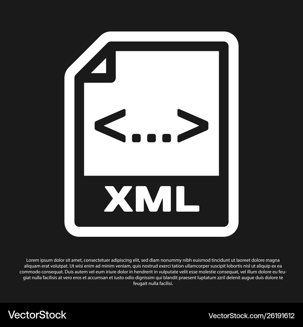Black xml file document icon download button Black xml file document icon download button vector image